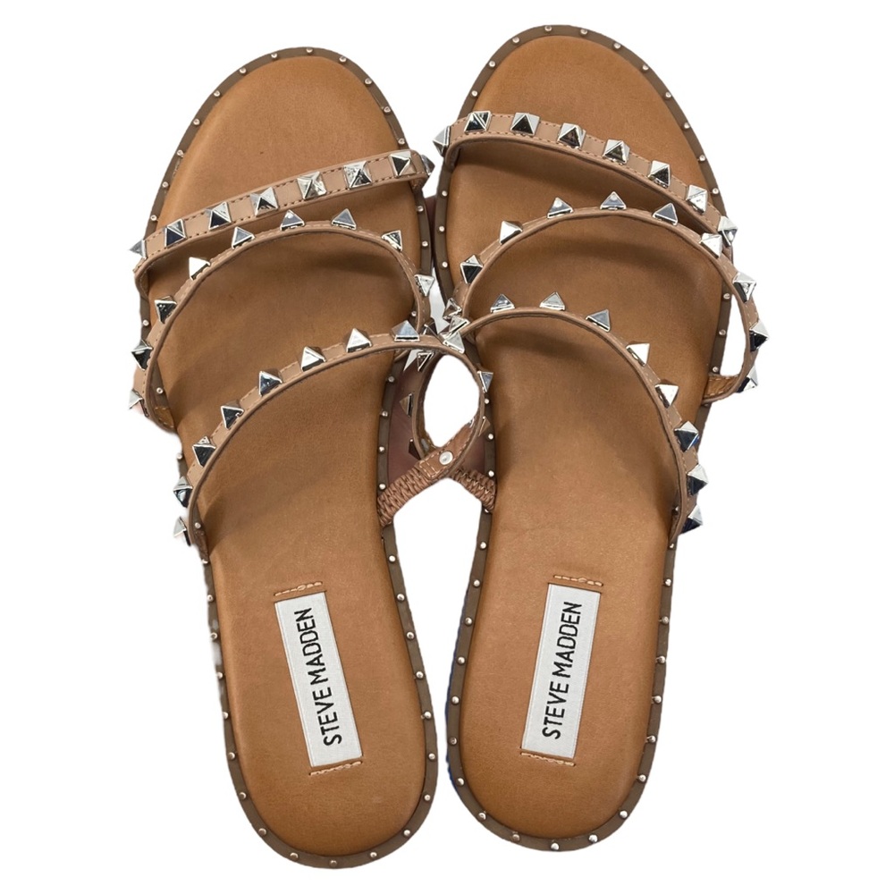 Steve Madden Tan Studded Sandals